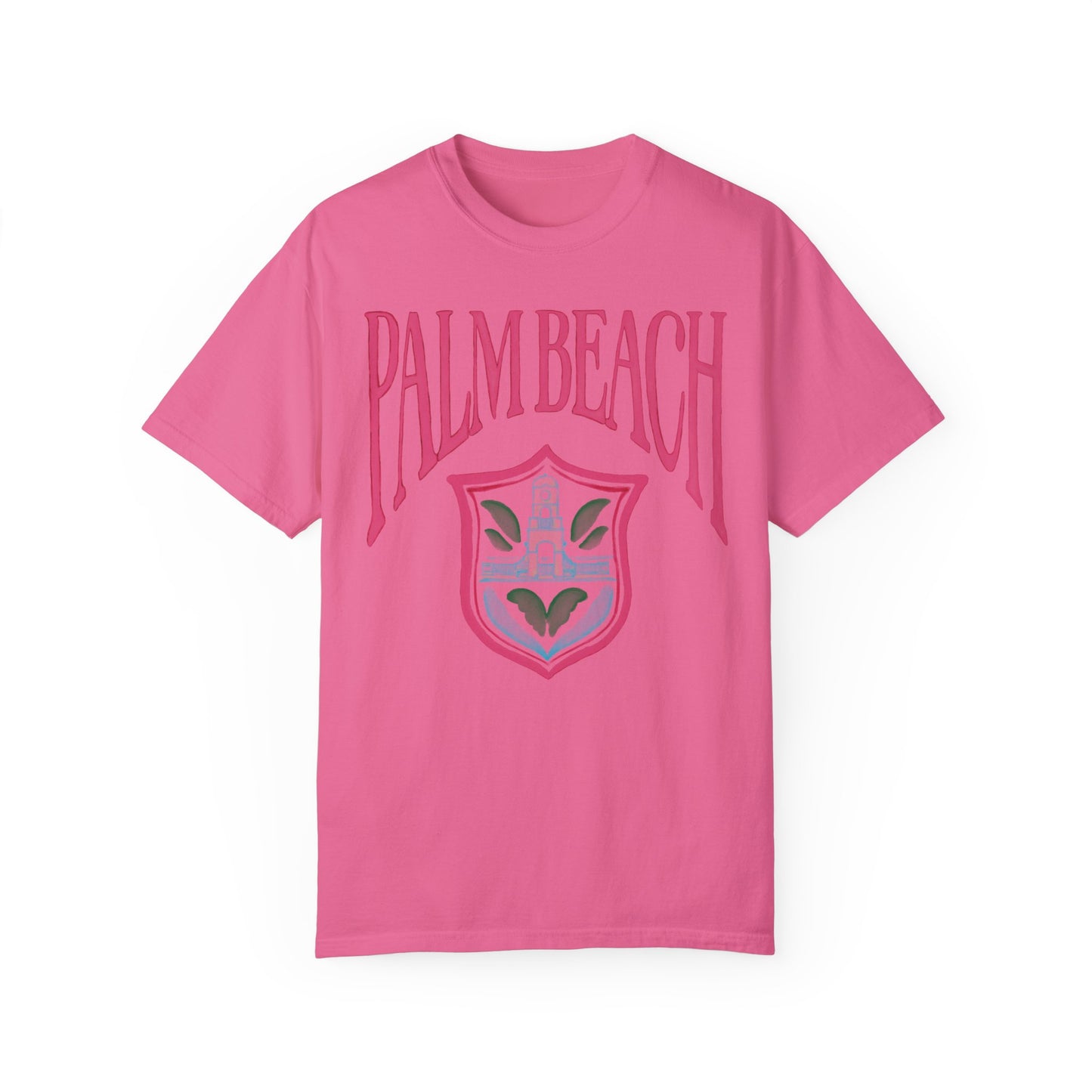Palm Beach Crest Front Print T Shirt