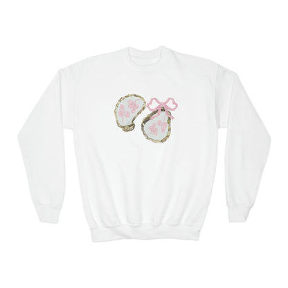 Pink Bows And Shells Youth Crewneck Sweatshirt