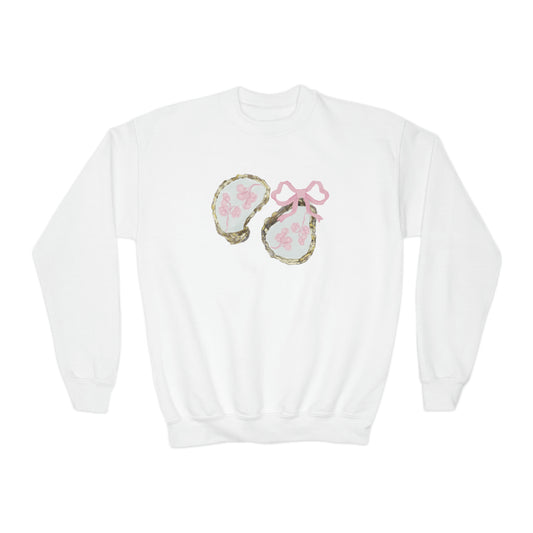 Pink Bows And Shells Youth Crewneck Sweatshirt
