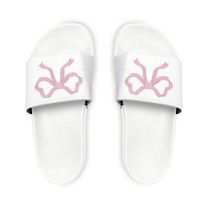 Pink Bow Youth Slide Sandals