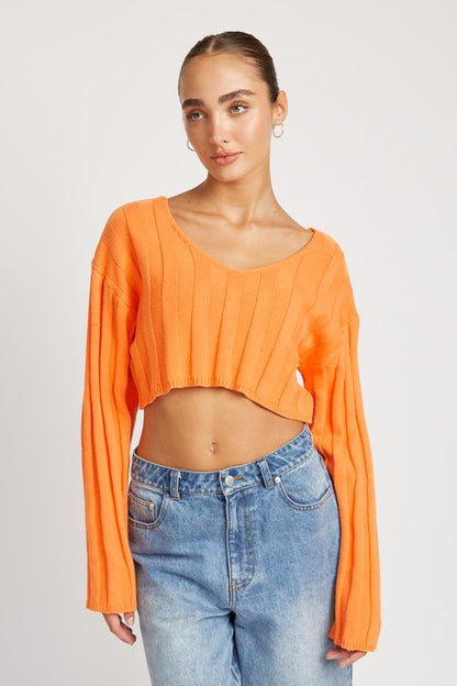 Orange Wide Rib Sweater