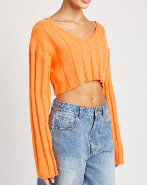 Orange Wide Rib Sweater