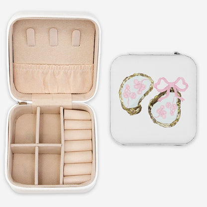 Pink Bows And Shells Jewelry Travel Case