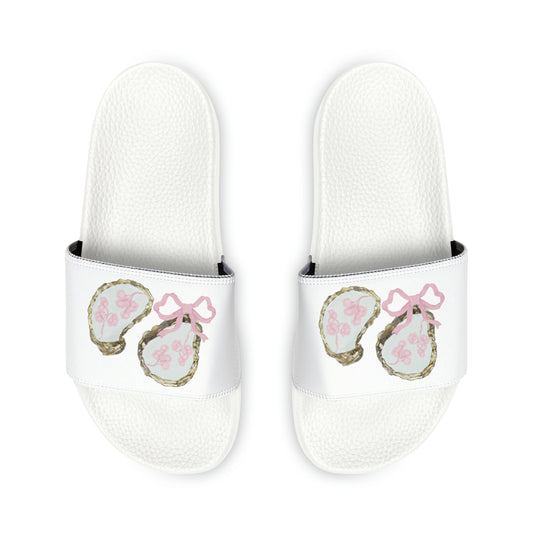 Pink Bows And Shells Youth Slide Sandals