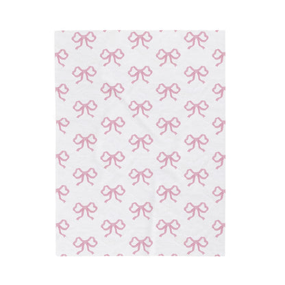 Pink Bow Plush Blanket