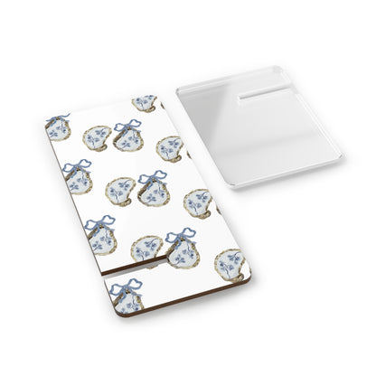 Blue Bows And Shells Phone Stand