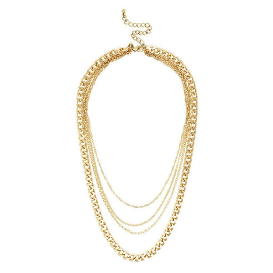 Gold Quad Chain Link Necklace