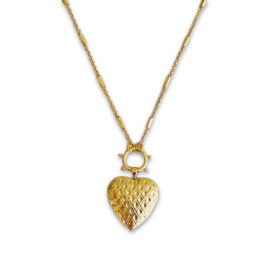 Gold Heart Open Locket Necklace