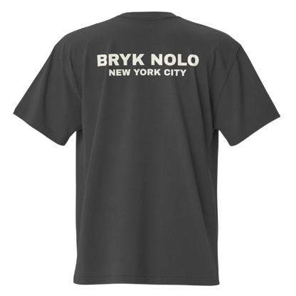 Black  Bryk Nolo NYC Tee is an oversized faded t-shirt, made from 100% carded cotton. This tee is garment-dyed, pre-shrunk fabric and has dropped shoulders.