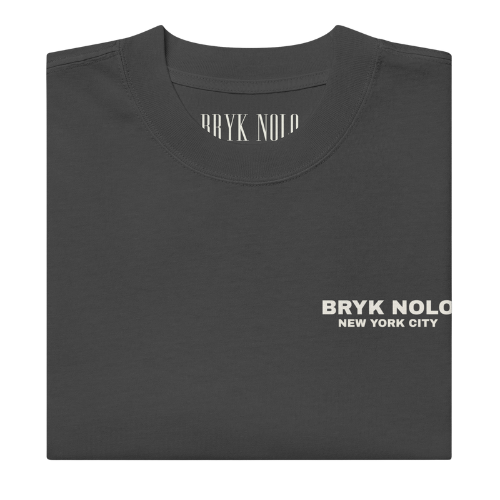 Black  Bryk Nolo NYC Tee is an oversized faded t-shirt, made from 100% carded cotton. This tee is garment-dyed, pre-shrunk fabric and has dropped shoulders.