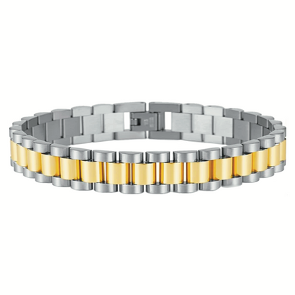 Gold And Silver Watchband Bracelet