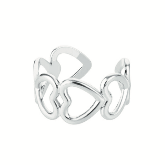 Silver Open Hearts Ring