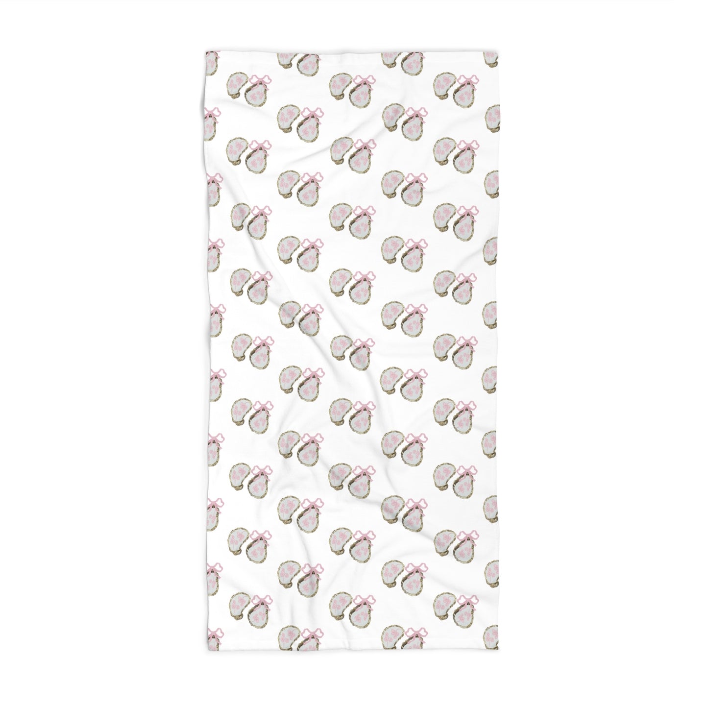 Pink Bows And Shells Beach Towel