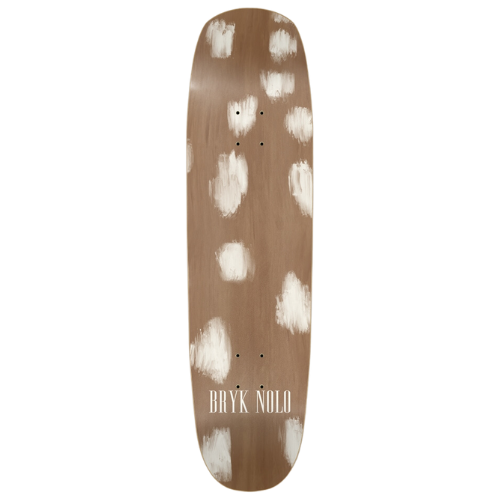 Tan and cream Square nose shape skateboard with medium concave 7-ply Canadian maple deck