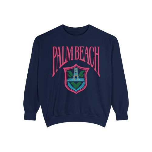 Navy Palm Beach Crest Crewneck