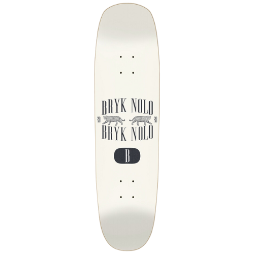 Cream and black Square nose shape skateboard with medium concave 7-ply Canadian maple deck