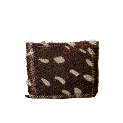 Brown Bifold Wallet is made from genuine cow hide fur and natural leather