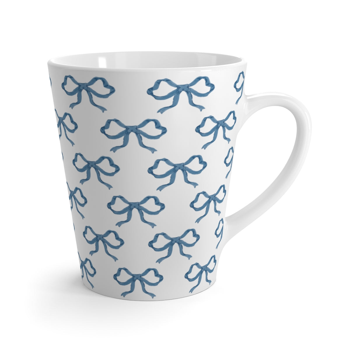 Blue Bow Latte Mug - BRYKNOLO LLC Mug