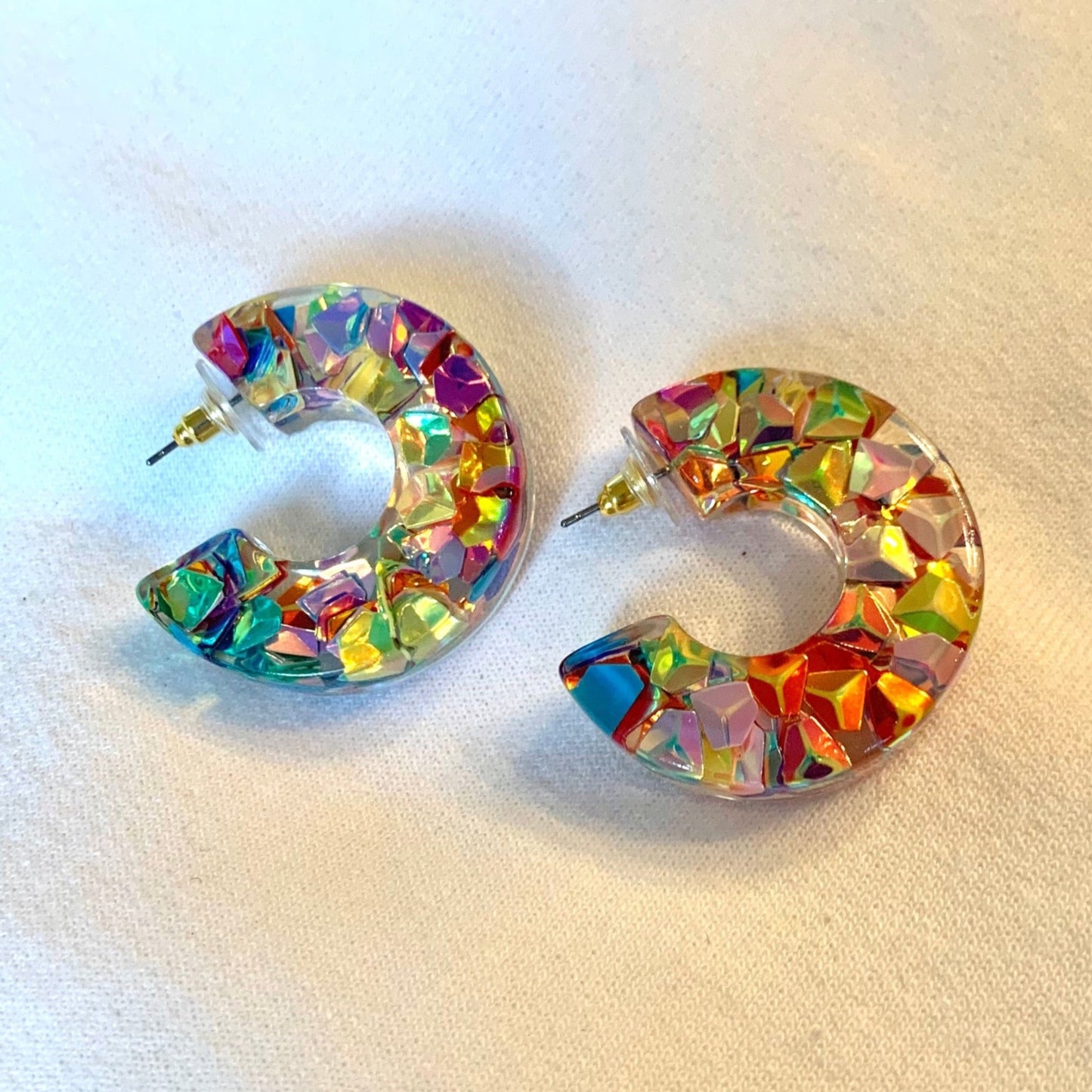Multicolor Acrylic Hoop Earrings - BRYKNOLO LLC