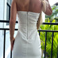 Strapless Scalloped White Dress - BRYKNOLO LLC