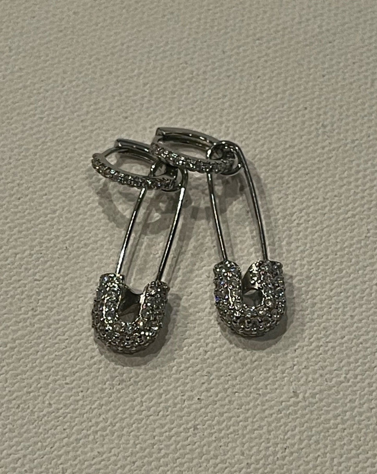 Silver Safety Pin Earrings - BRYKNOLO LLC