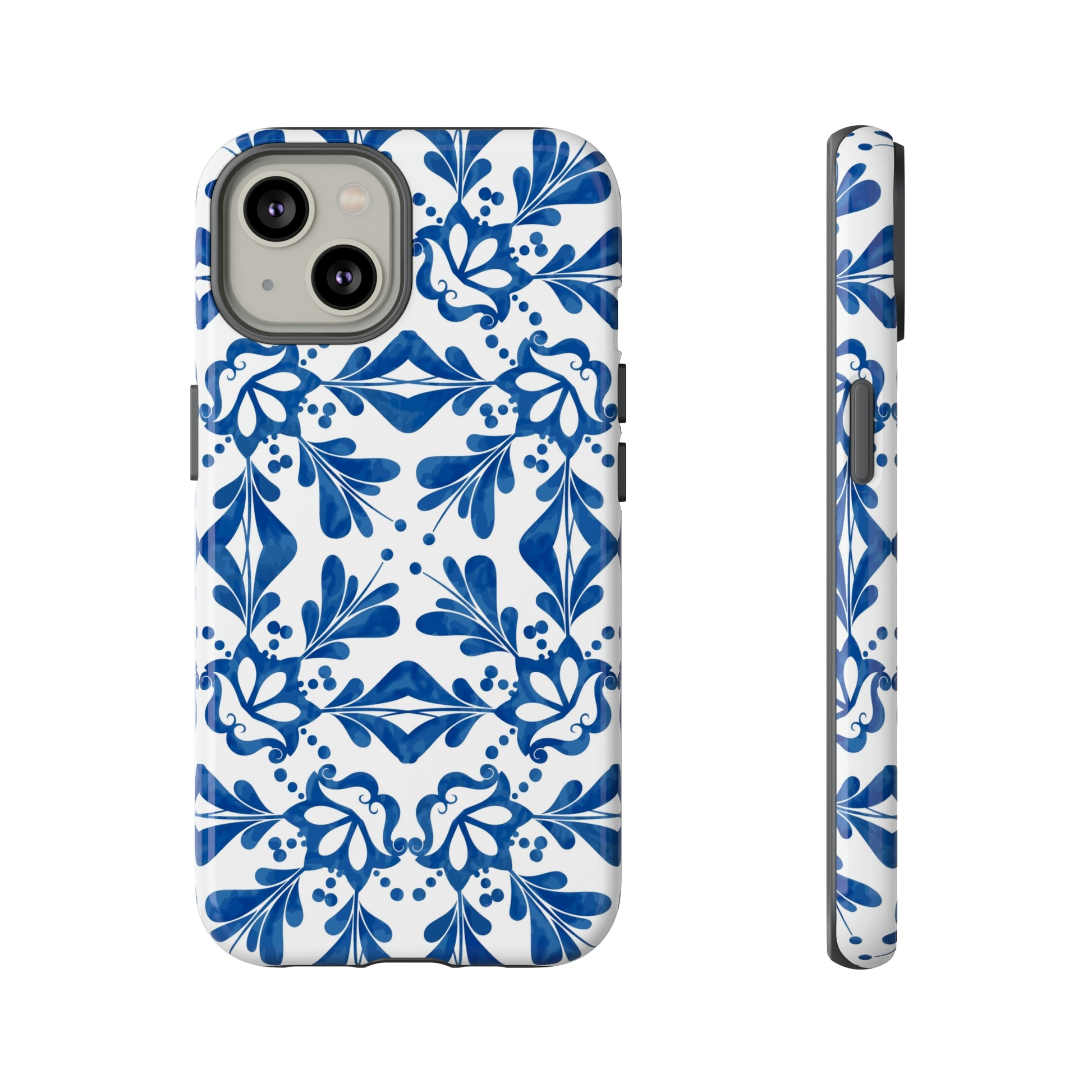 Blue Ceramic Phone Case - BRYKNOLO LLC Phone Case iPhone 14 / Glossy