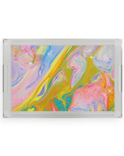 Serving Tray - Marbled - BRYKNOLO LLC Home Decor 11" x 17" / Clear