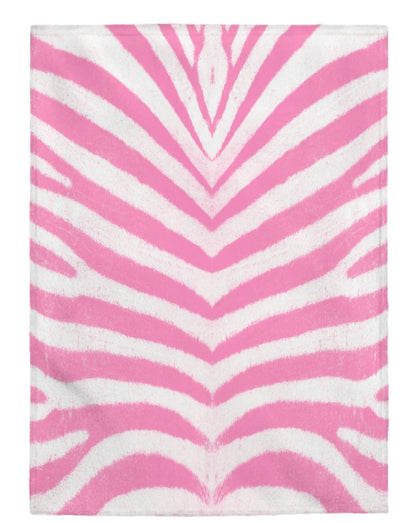 PINK AND WHITE STRIPED PLUSH BLANKET - BRYKNOLO LLC All Over Prints 30" × 40"