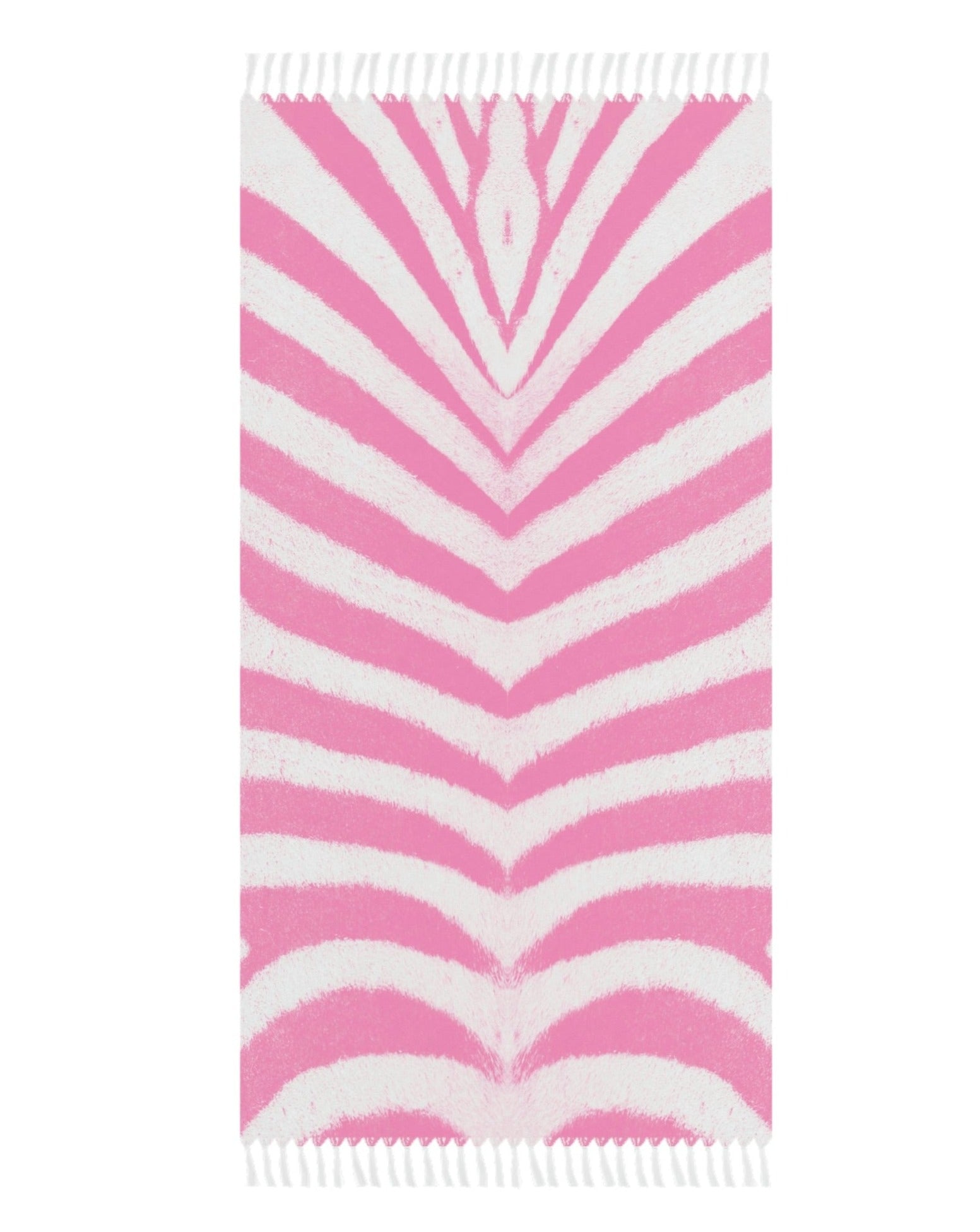 Boho Beach Blanket - Pink And White Striped - BRYKNOLO LLC Home Decor 38" × 81" / Polyester