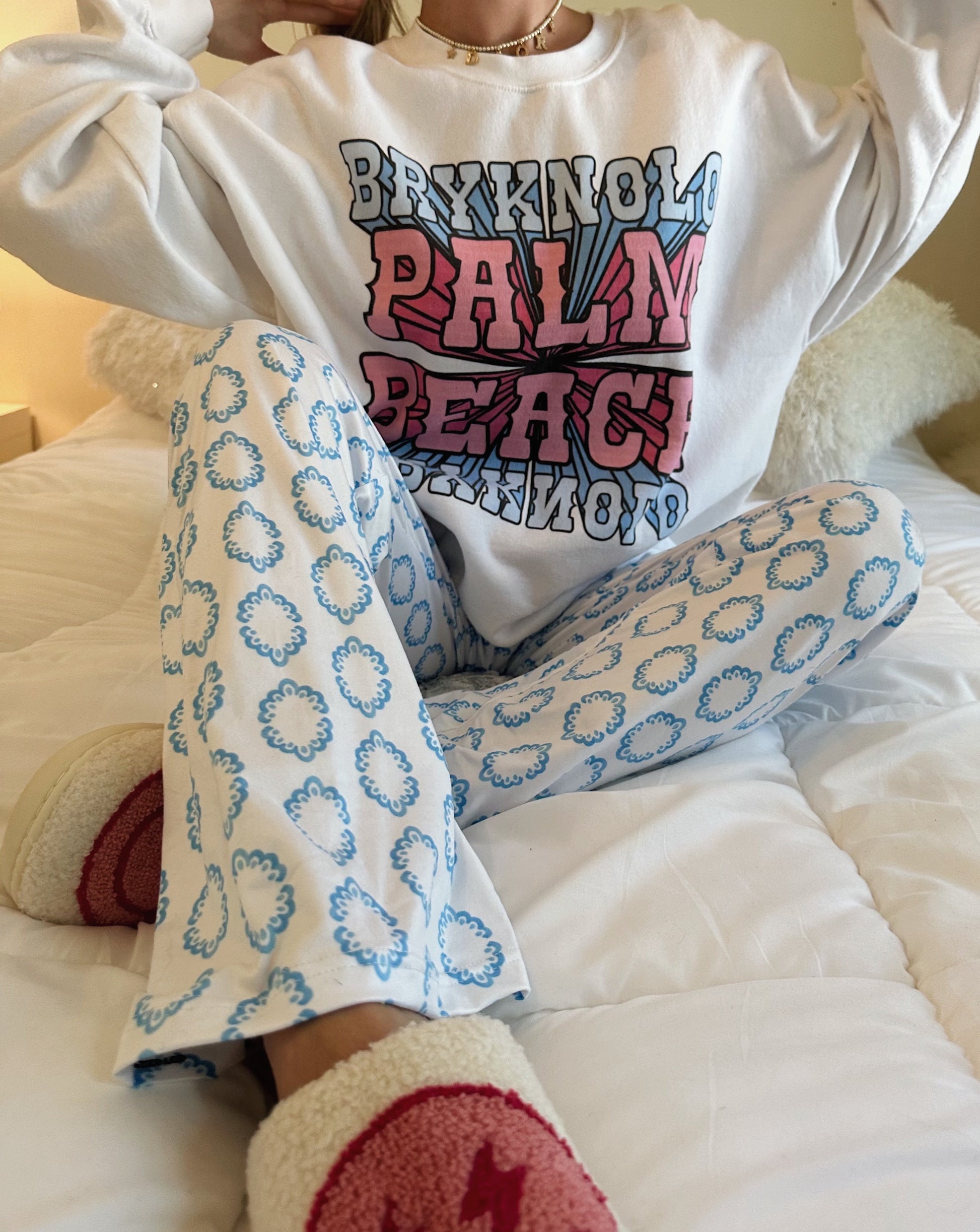 Pajama Pants - Blue China - BRYKNOLO LLC All Over Prints