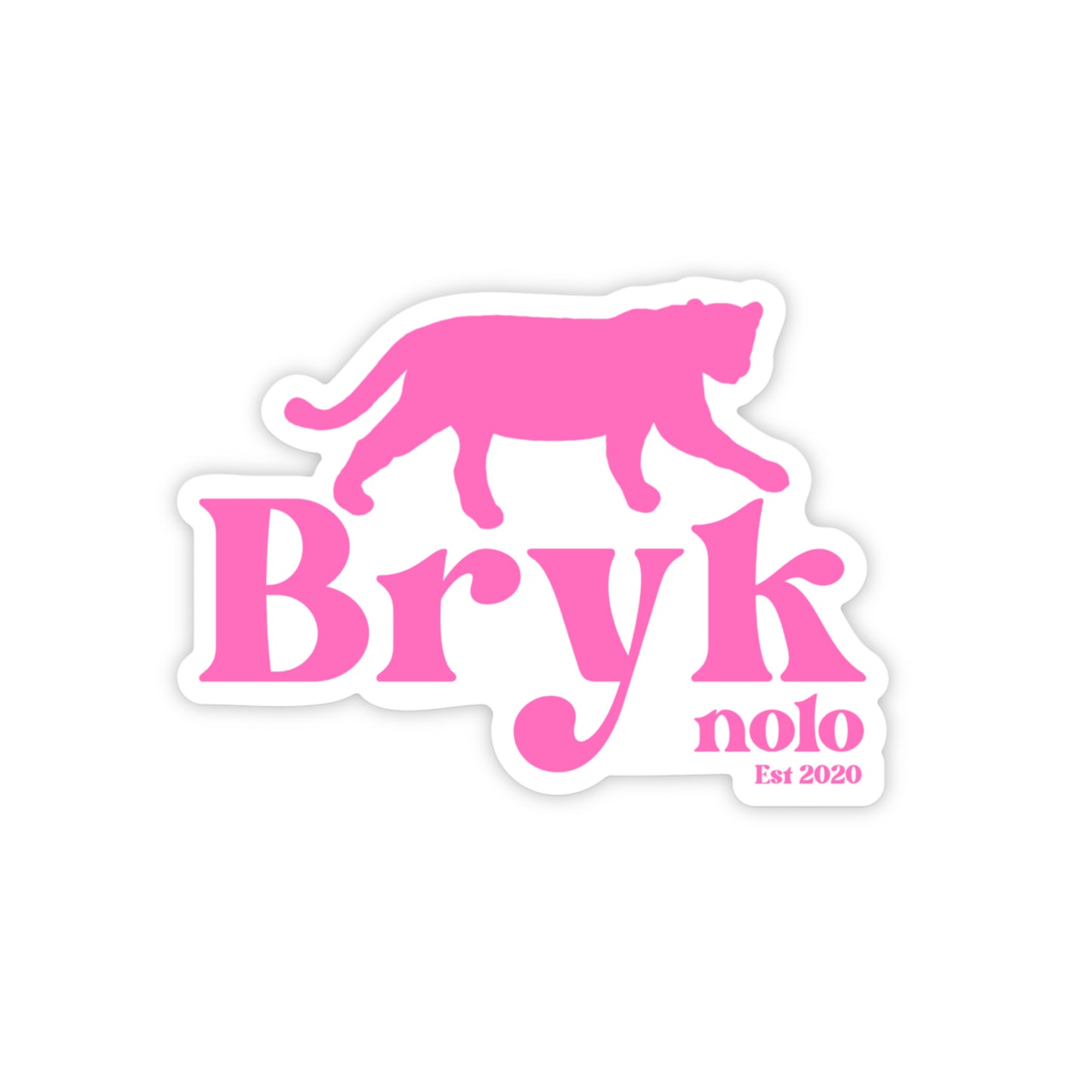 BRYK LOGO PINK STICKER - BRYKNOLO LLC