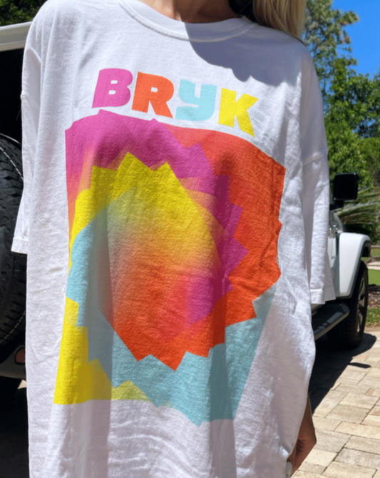 BRYK Spin White Crewneck T-Shirt - BRYKNOLO LLC T-Shirt