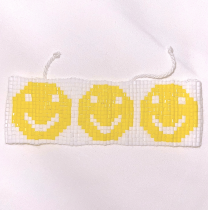 Yellow Beaded Smiley Face Bracelet - BRYKNOLO LLC