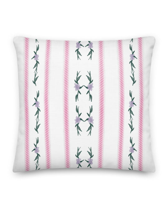 Floral Ribbon Pillow - BRYKNOLO LLC 18″×18″