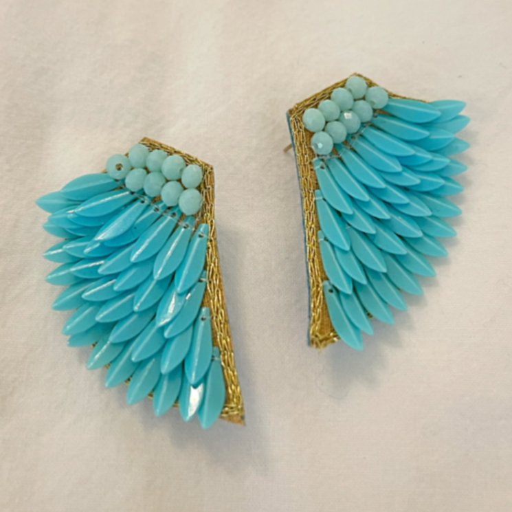 Blue Wing Earrings - BRYKNOLO LLC