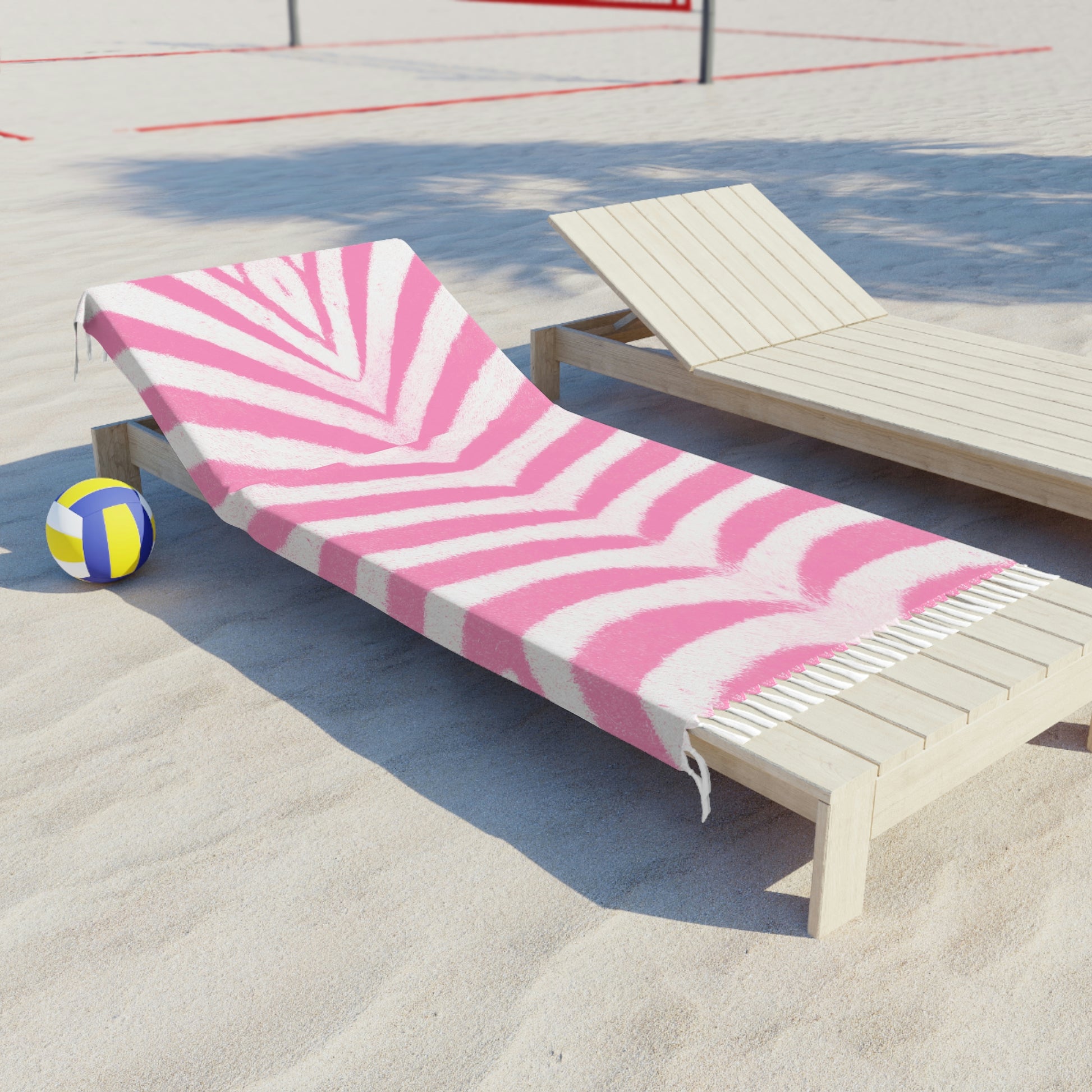 Boho Beach Blanket - Pink And White Striped - BRYKNOLO LLC Home Decor
