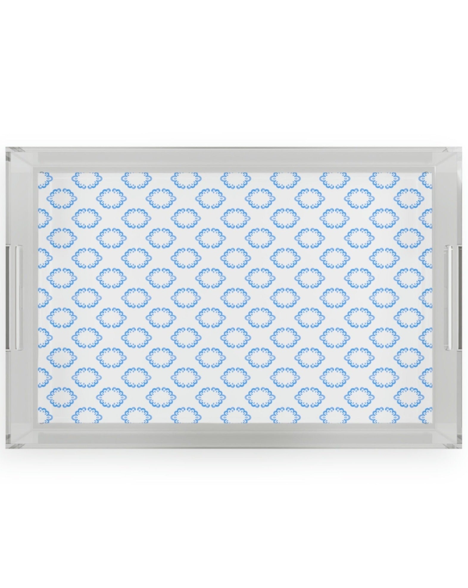 Serving Tray - Blue China - BRYKNOLO LLC Home Decor 11" x 17" / Clear